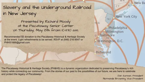 PHHS Slavery and the Underground Railroad in New Jersey flyer