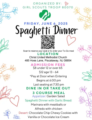 Girl Scouts Troop 80070 Spaghetti Dinner