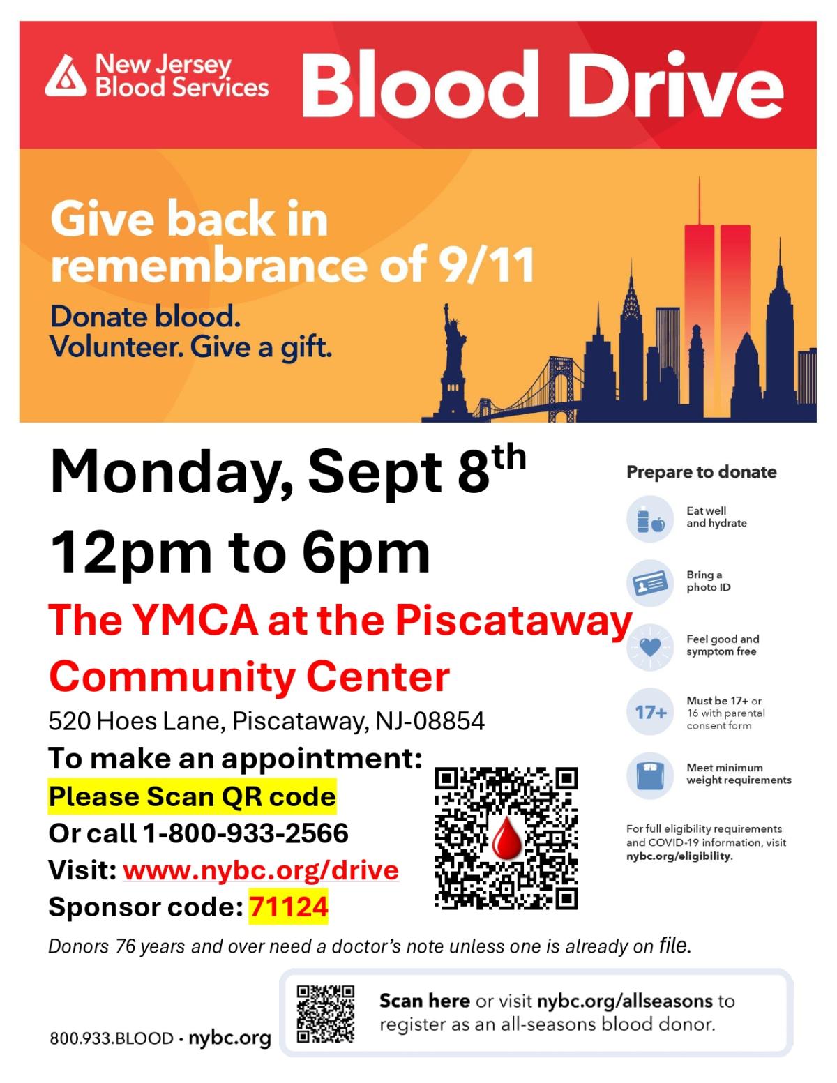 September 8th Blood Drive